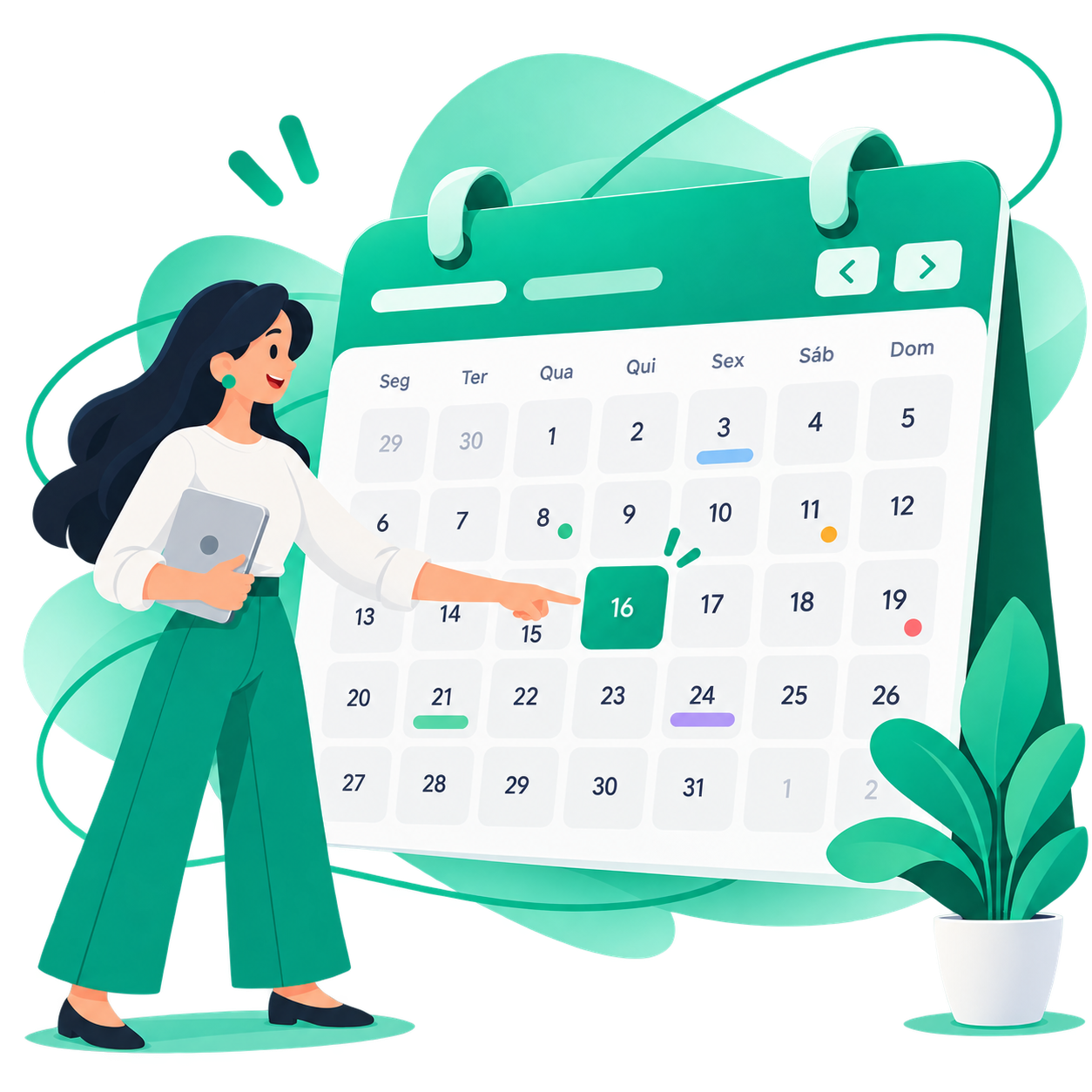 Interface do FolhaAgenda demonstrando agenda online inteligente